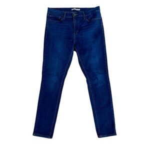 LEVIS WOMENS SLIMMING SKINNY DENIM BLUE JEANS SIZE 32